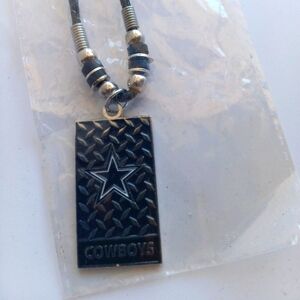 Cowboys Licensed Team Gridiron Rope Diamond Plate Necklace -